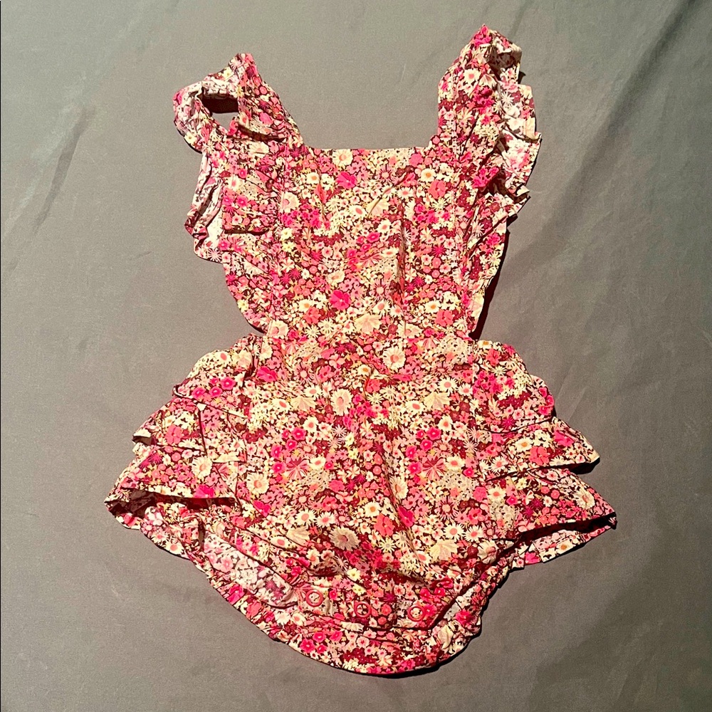 Jamie Kay Pink and Cream Floral Romper